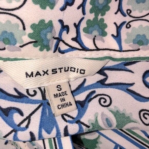 Max Studio size small blue & green cardigan - Picture 4 of 5